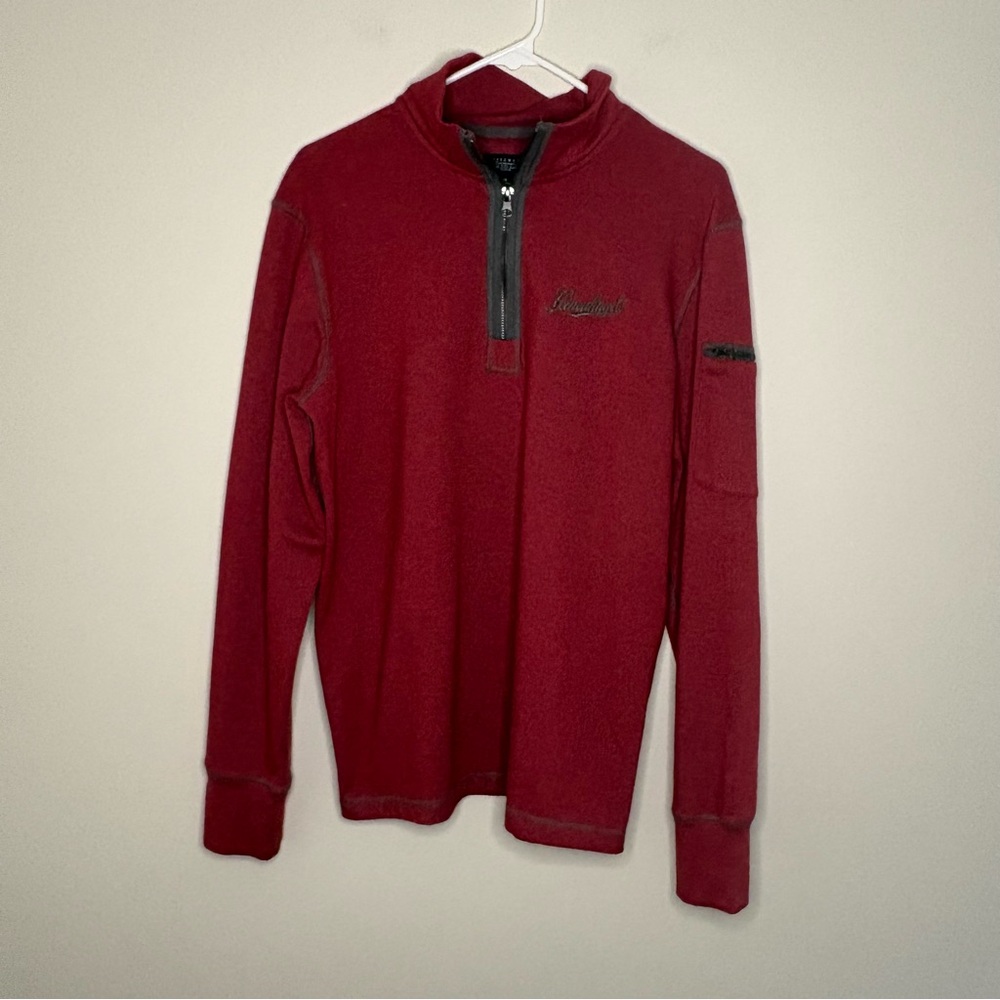 Leinenkugels Beer Men's Medium Red Quarter-Zip Sweater long sleeve top